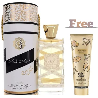 Lattafa Musk Mood Eau De Parfum 100ml Men Women UAE Perfume With Free SKIN GLOWING LOTION