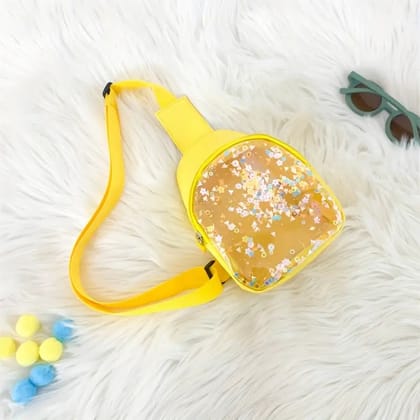Glitter Design Mini Transparent Crossbody Bag for Kids-Yellow
