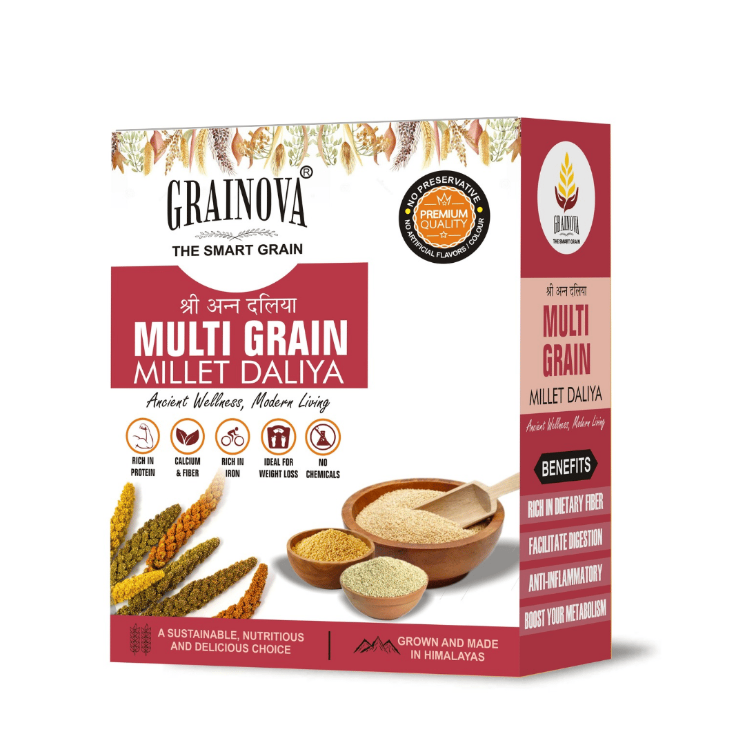 GRAINOVA Millet Dalia | Multi Millet Daliya | Multigrain Dalia ,Help For Weight Loss | Diabetic- Freindly | Jowar daliya | Bajra Dalia | Ragi dalia