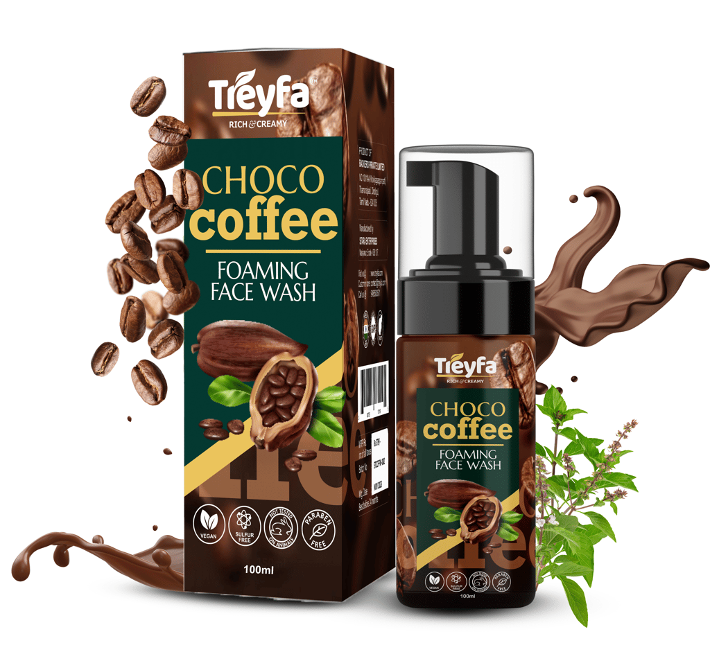 TREYFA Choco Coffee foaming face wash Skin Brightening, Radiance & Glow, Refreshing For All Skin Types (100 ml)