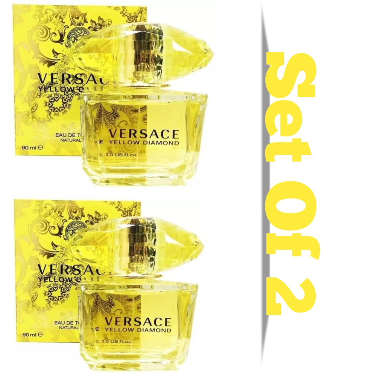 Versace Yellow Diamond Eau de Toilette for Women 3.0 oz/90ml Set of 2 Perfume Spray