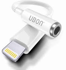 UBON 3.5mm  Jack Audio Adapter for iPhone 14 13 12 11 Pro Max XR XS X 8 7 Plus SE 2020/2016, iPad iPod - White