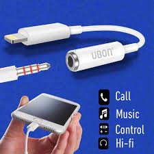 UBON 3.5mm Jack Audio Adapter for iPhone 14 13 12 11 Pro Max XR XS X 8 7 Plus SE 2020/2016, iPad iPod - White