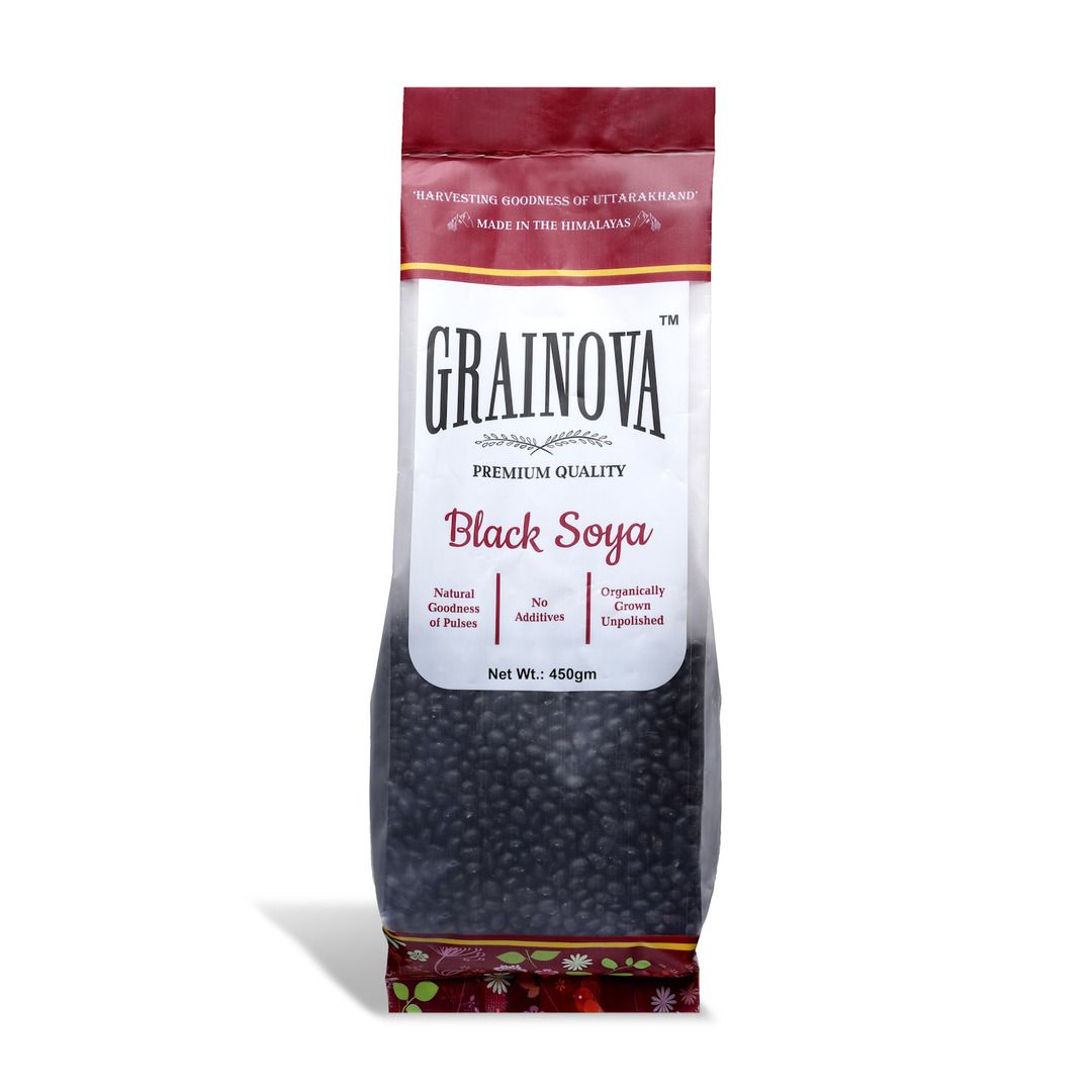 GRAINOVA Black Soya | Soyabean | Kala Bhatt | Bhatt Ki Dal | Uttarakhand Organic Kala Bhatt | Black Soya Bean , Soyabean Ki Dal