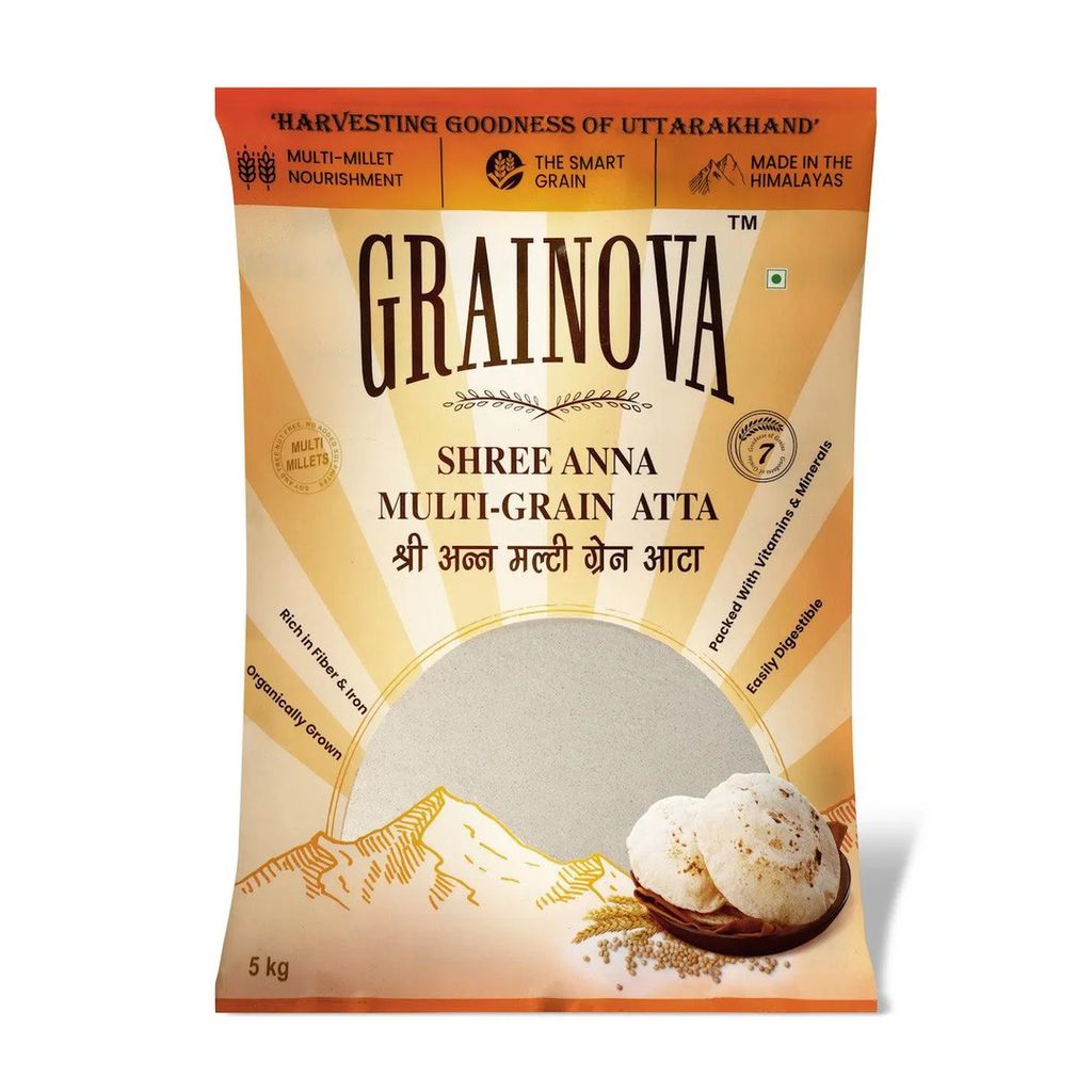 GRAINOVA Multigrain Atta | Multigrain Atta 5kg | Millet Atta | 7 Grains Atta | Gluten Free Atta | Millet Flour , Mix Millet Atta