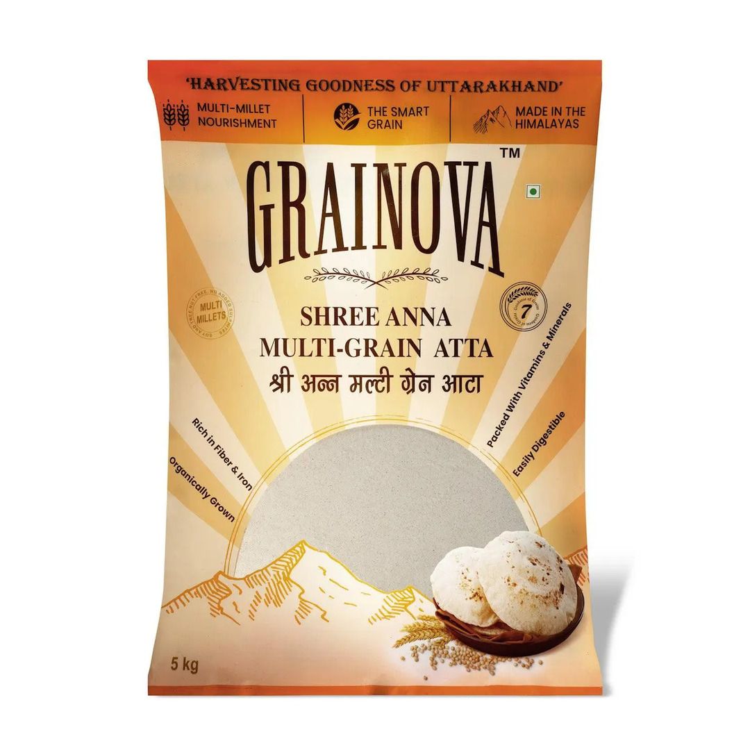 GRAINOVA Multigrain Atta | Multigrain Atta 5kg | Millet Atta | 7 Grains Atta | Gluten Free Atta | Millet Flour , Mix Millet Atta