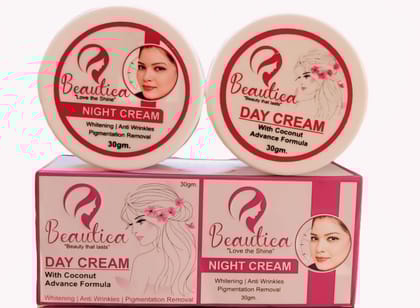 Beautica Advanced Skin Whitening Cream with Coconut Extracts for Day and Night, 30gm
