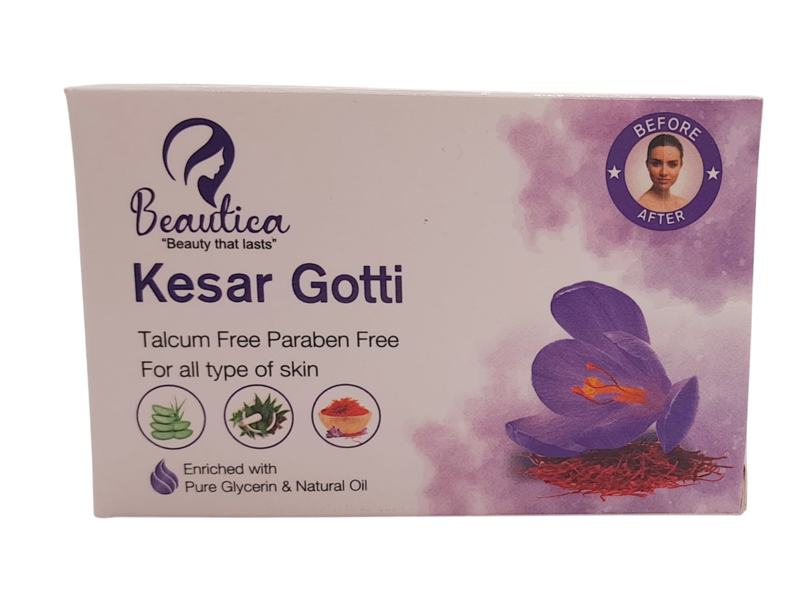Beautica Kesar Gotti - Talc and Paraben Free, For All Skin Types