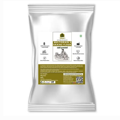Cold-Pressed Stone Ground Multigrain Atta | 9 Whole Grains | High-Fiber & Nutrient-Rich Flour