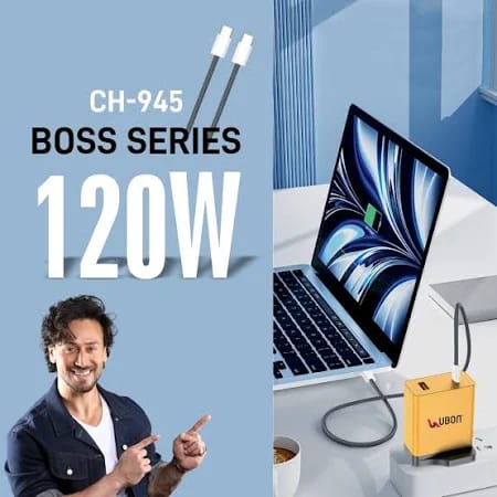 *UBON 120W PD Type C Fast Charger with 1USB & 1 Type C Ports