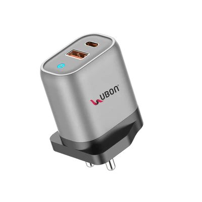 UBON CH-920 65W PD 3.0 Fast Charger with 1 USB and 1 Type C Port Braided Type C Cable, Supports All Charging Protocols