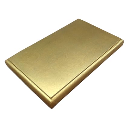 Define Art Pedestal Statue Base Pooja Chowki for Figurine Idol & Showpiece Decoration Home Decor Gold Color Rectangle Shape (8 inch x 5 inch x 1 inch Height)