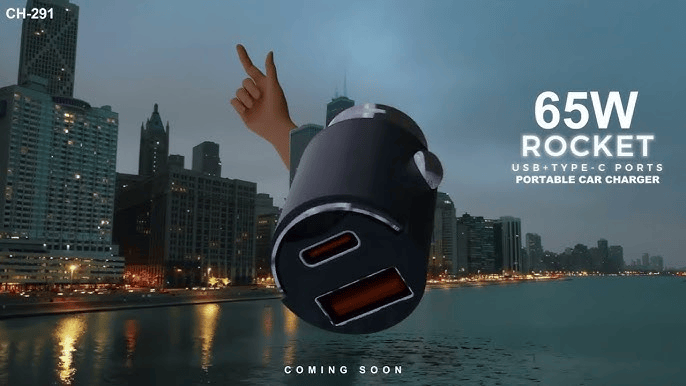 Ubon Fast & Secure 65W Car Charger with Dual ( USB & Type C) Ports