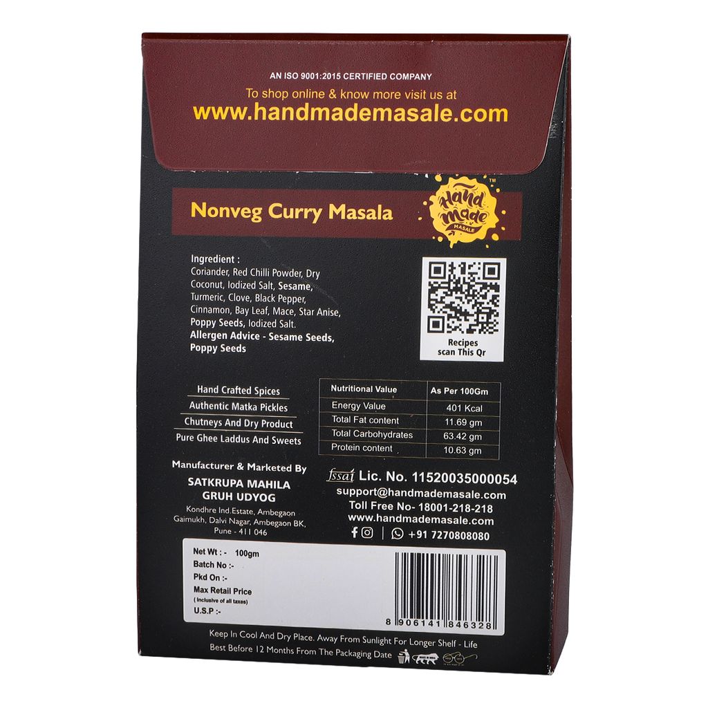 Handmade Masale Nonveg Curry Masala - 100% Natural and Authentic Indian Spices