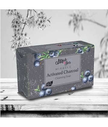 Mirah Belle - Organic Activated Charcoal Cleansing Soap 125gm (pack of 2) - For Clogged Pores, Handmade Soap 250gm