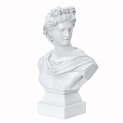  White Apollo Statue Bust Sculpture Greek Mythology God of Music and Poetry
