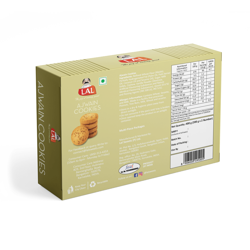 Lal SWEETS Ajwain Cookies - 400GM