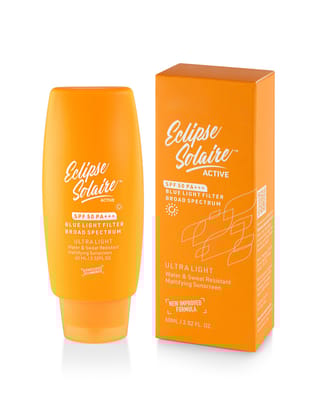 Eclipse Solaire Active Mattifying Sunscreen SPF 50 PA+++ | No White Cast | UVA/B, Blue Light Protection | Non-Greasy | All Skin Types|60Ml