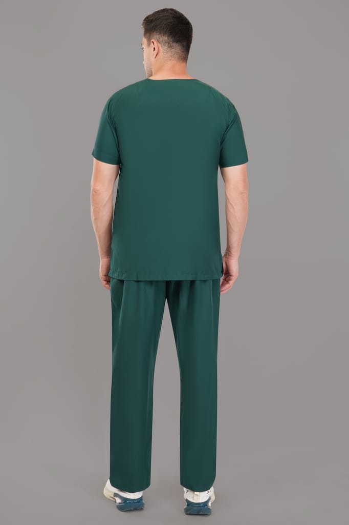 Scrub Suits || Unisex | Polycotton, Stylish, Comfortable |Half Sleeves | Ideal For Health care Professionals | Color (Bottle Green) Sizes S - XXL 