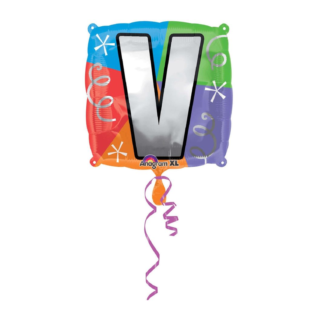 Letter V Quad Shaped Balloon - Helium Quality - 18 inches - 1PC - Party and Festive Needs | Buy online on ZillyBuy