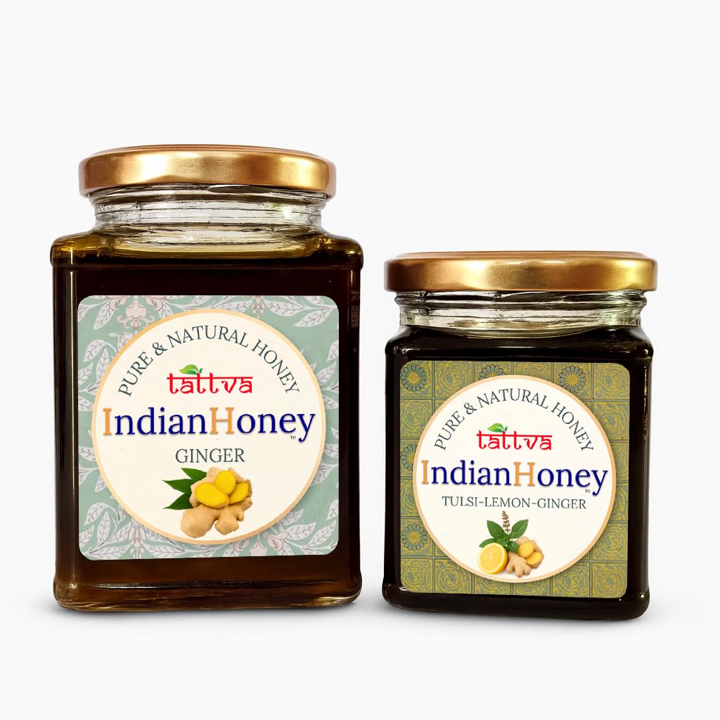 IndianHoney Warming & Anti-Inflammatory Ginger Infused Honey & Warming & Anti-Inflammatory Ginger Infused Honey Combo Pack (500gm & 230gm)
