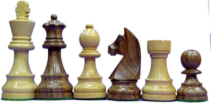 German Knight Chessmen in Sheesham/ Boxwood - 3" King with 2 Queens Extra 34 Wooden Weighted Chess Pieces Tournament Chess set