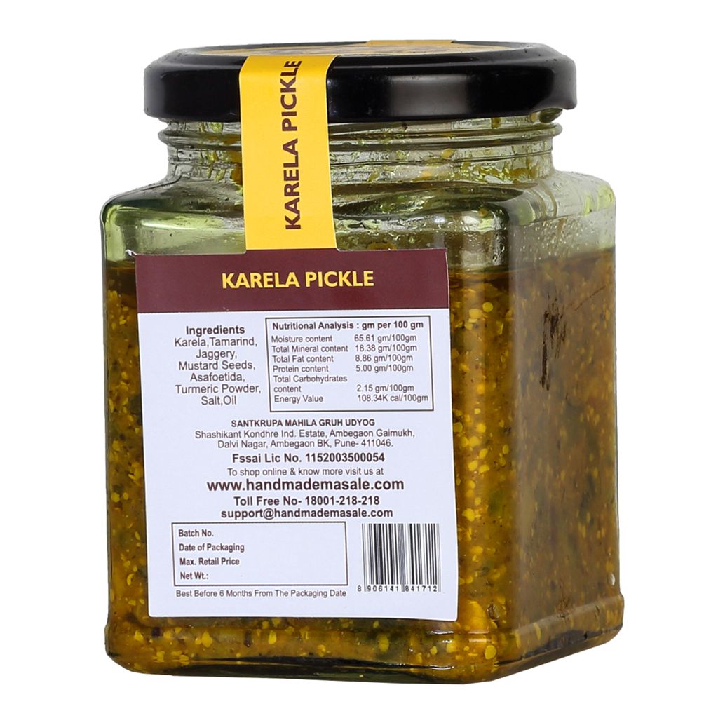 Handmade Masale Bitter melon Pickle / Karela Pickle