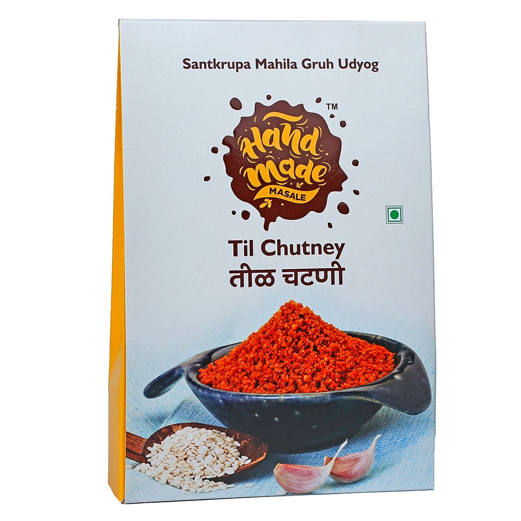 Handmade Masale Til Chutney - Authentic Indian Sesame Seed Chutney - Made with Fresh Ingredients - No Artificial Preservatives or Colors - Gluten Free - Vegan