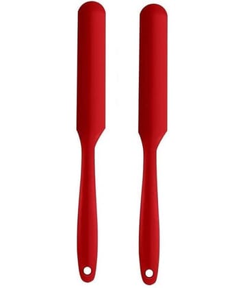 Baskety Silicone Cream Waxing Butter Jar Spreader Spatula ( Pack of 2, Red)