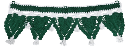 Green and White Hand Crocheted Door Bandarwal Toran Green and White Hand Crocheted Door Bandarwal Toran