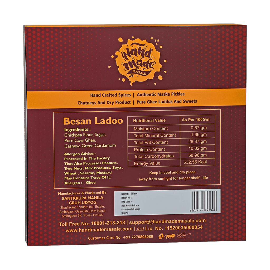 Handmade Besan Ladoo - Traditional Indian Sweet