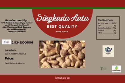  Singhada Aata (250g) - 100% Natural Water Chestnut Flour, Gluten-Free, Vegan, and Rich in Nutrients