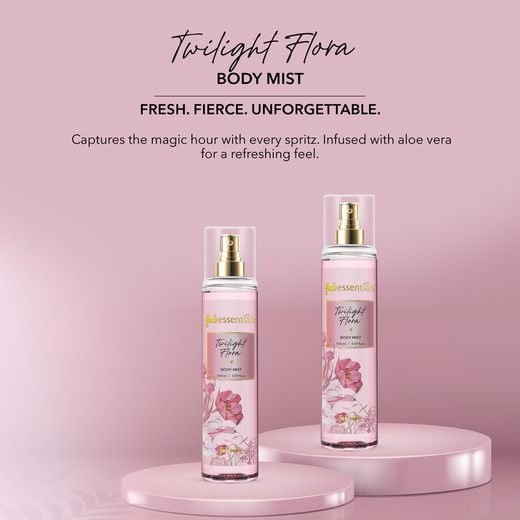 Fabessentials Twilight Flora Fine Fragrance Body Mist | Long-Lasting Floral Body Spray for Women | Fresh & Luxurious Scent | Infused with Aloe Vera | Daily body Perfume Mist | 150ml