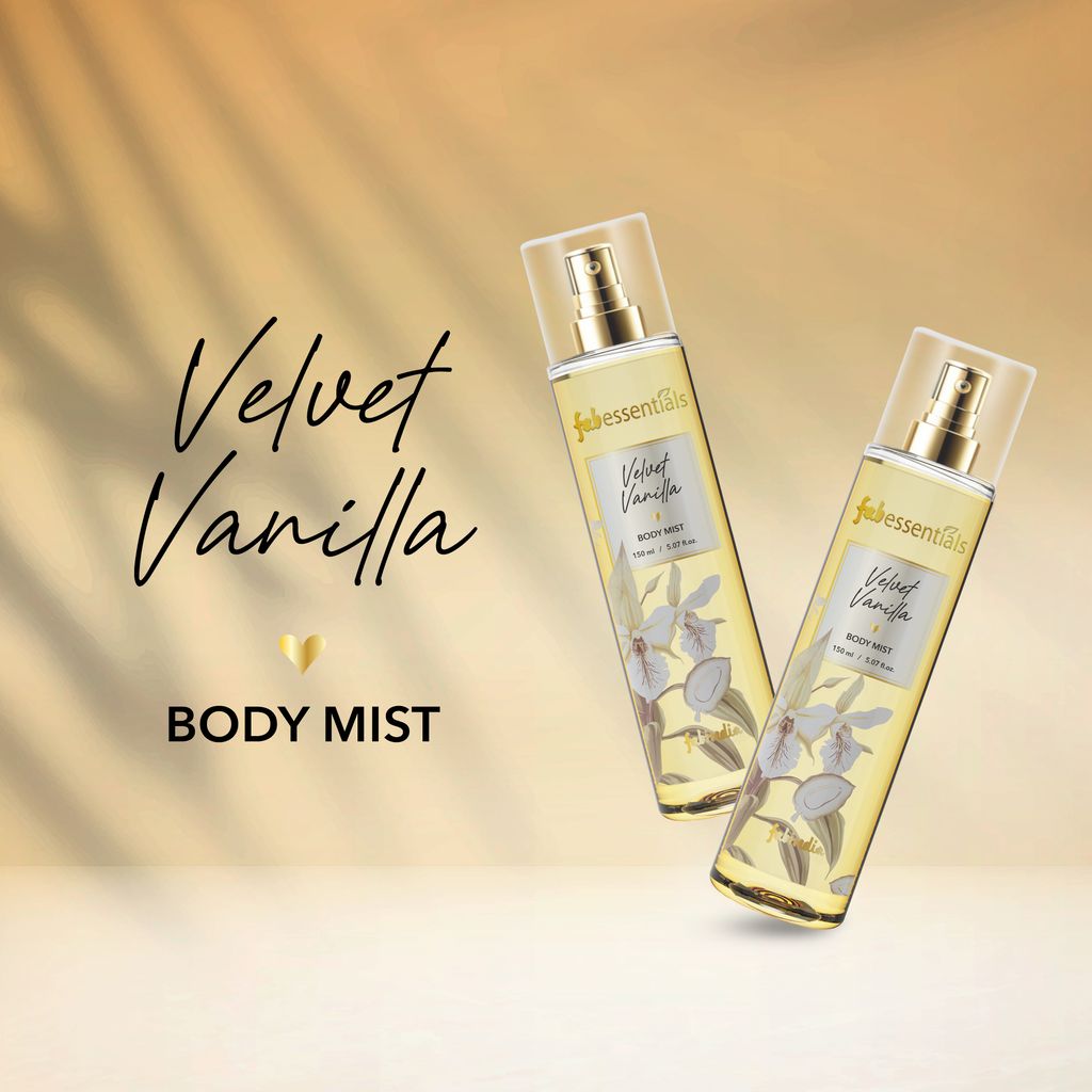 Fabessentials Velvet Vanilla Body Mist |Long-Lasting Vanilla, Pistachio & Almond Fragrance |Hydrating & Non-Irritating | Luxury Fine Fragrance Mist for Women & Men |Refreshing Daily Body Spray | 150ml