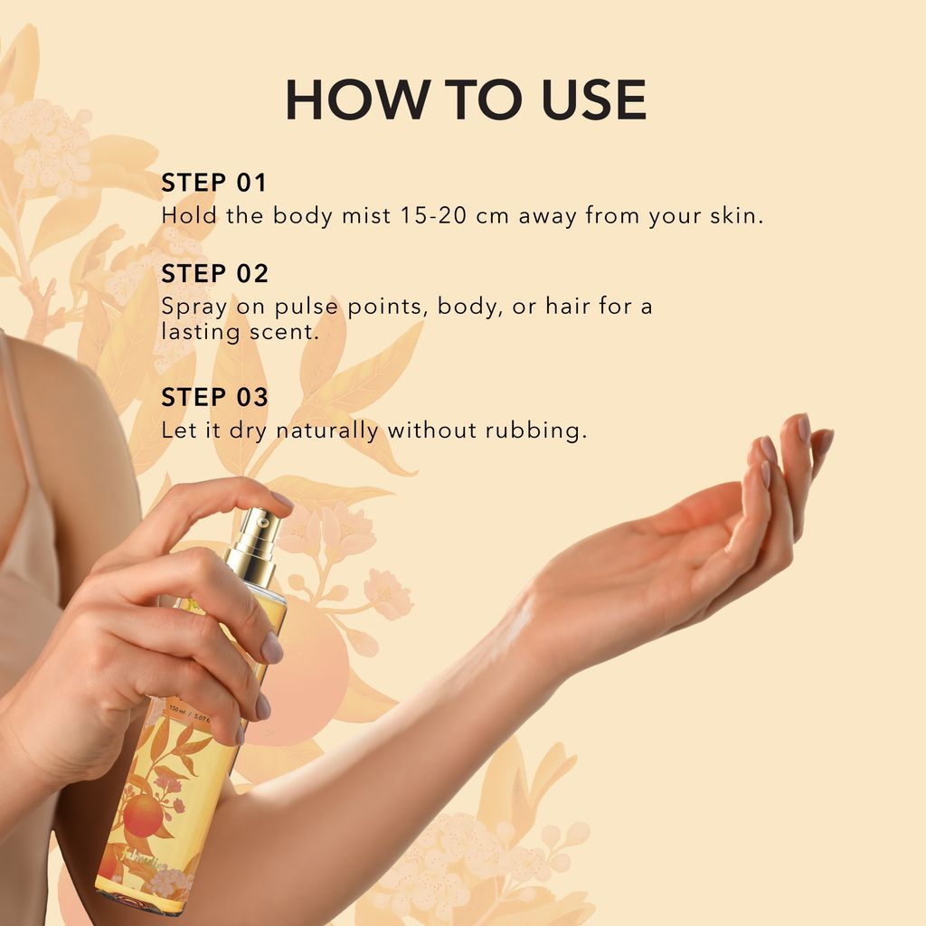 Fabessentials Amber Whisper Body Mist | Long-Lasting Luxe Fine Fragrance with Honeysuckle, Musk & Orange Blossom | Hydrating & Skin-Friendly | Non-Irritating Daily Use Perfume Mist | 150ml