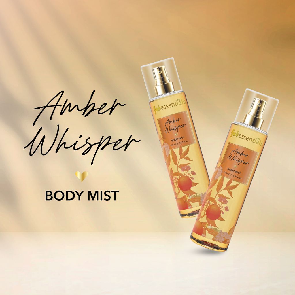 Fabessentials Amber Whisper Body Mist | Long-Lasting Luxe Fine Fragrance with Honeysuckle, Musk & Orange Blossom | Hydrating & Skin-Friendly | Non-Irritating Daily Use Perfume Mist | 150ml