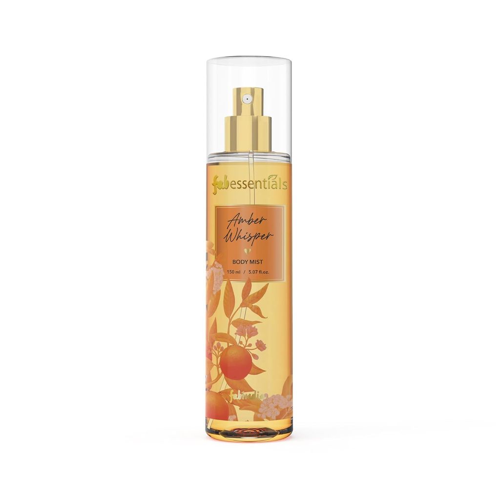 Fabessentials Amber Whisper Body Mist | Long-Lasting Luxe Fine Fragrance with Honeysuckle, Musk & Orange Blossom | Hydrating & Skin-Friendly | Non-Irritating Daily Use Perfume Mist | 150ml