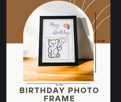 Happy Birthday Photo Frame, 24x33 cm, Handmade with Love
