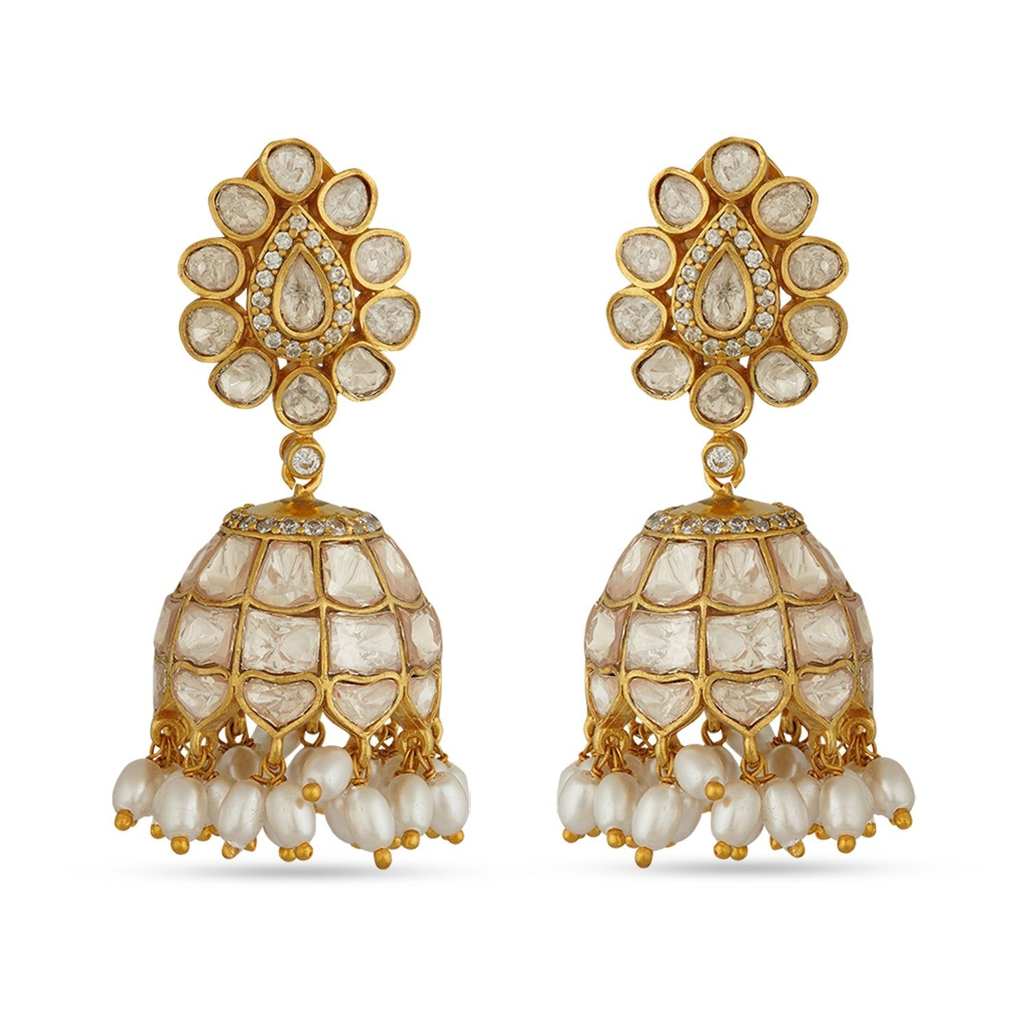 Insha - Kundan Jhumki Earrings