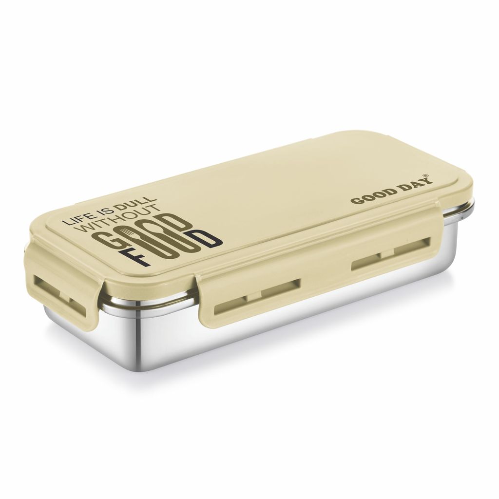 Good Day Passion Stainless Steel Lunch Box with Airtight Lid, 1 Piece, (600ml+150ml), Green