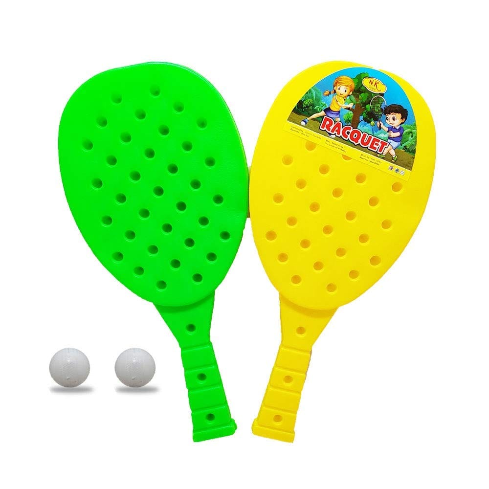 Nawani Racket Set with Ball for Kids with Premium Quality, Plastic Table Tennis Badminton, Medium Racket Set 2 for Boys,Size - 39/18 cm