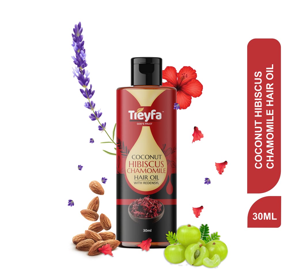 Treyfa Coconut Hibiscus chamomile hair oil for hair deep conditioning, hair nourishment and intense hair care (30ml)
