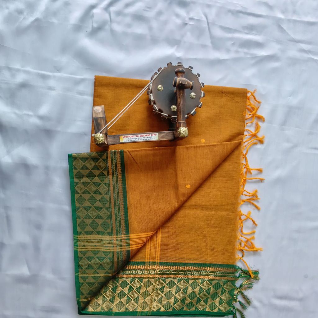 Gold color Pure Cotton Saree with Blouse