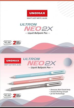 Unomox Ultron Neo 2X Liquid Ballpoint Pen pack of 25 Mixed Colour