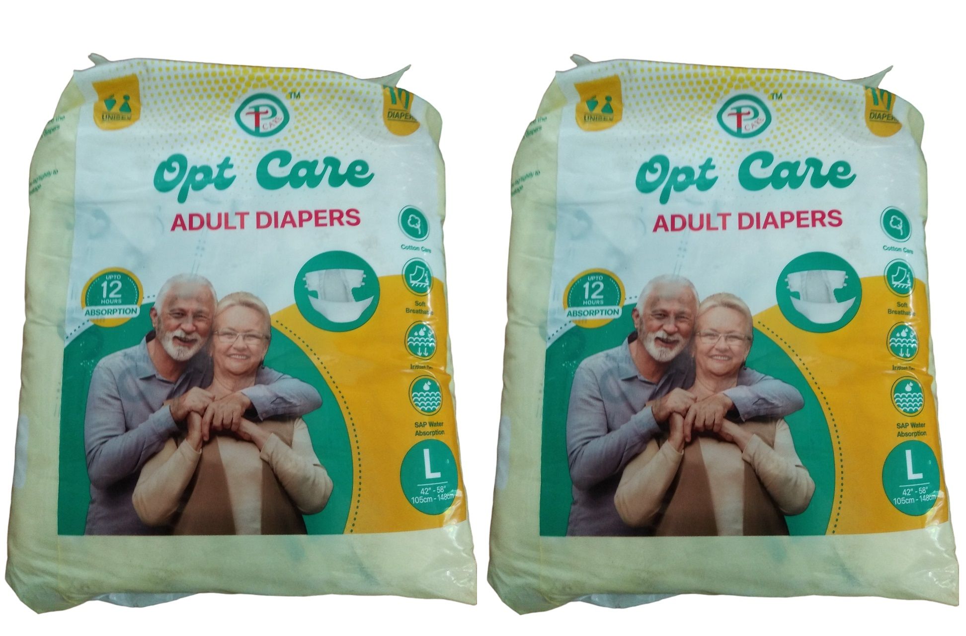 Opt Care Adult Diapers (L) - Pack of 2 X 10 Pieces = 20 Pieces