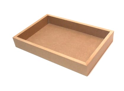 DEVESHA DIY Wooden Serving Tray - 12 × 8 Inch (Without Handle) | MDF Tray for Art, Craft, Decoupage & Decoration