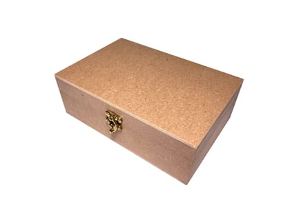 DEVESHA DIY Wooden Storage Box -  9 × 6 × 2.75 Inch | MDF Box for Art, Craft, Decoupage, Decoration & Storage