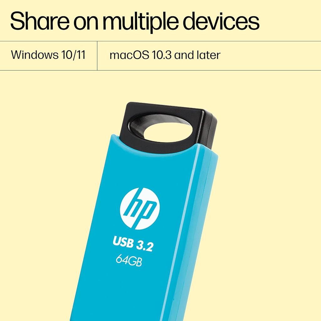 HP 64GB USB 3.2 Flash Drive - High Speed, High Performance, Up to 70MB/s