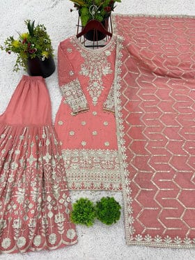 Beautiful Party Wear Top-Plazzo And Dupatta Beautiful Party Wear Top-Plazzo And Dupatta