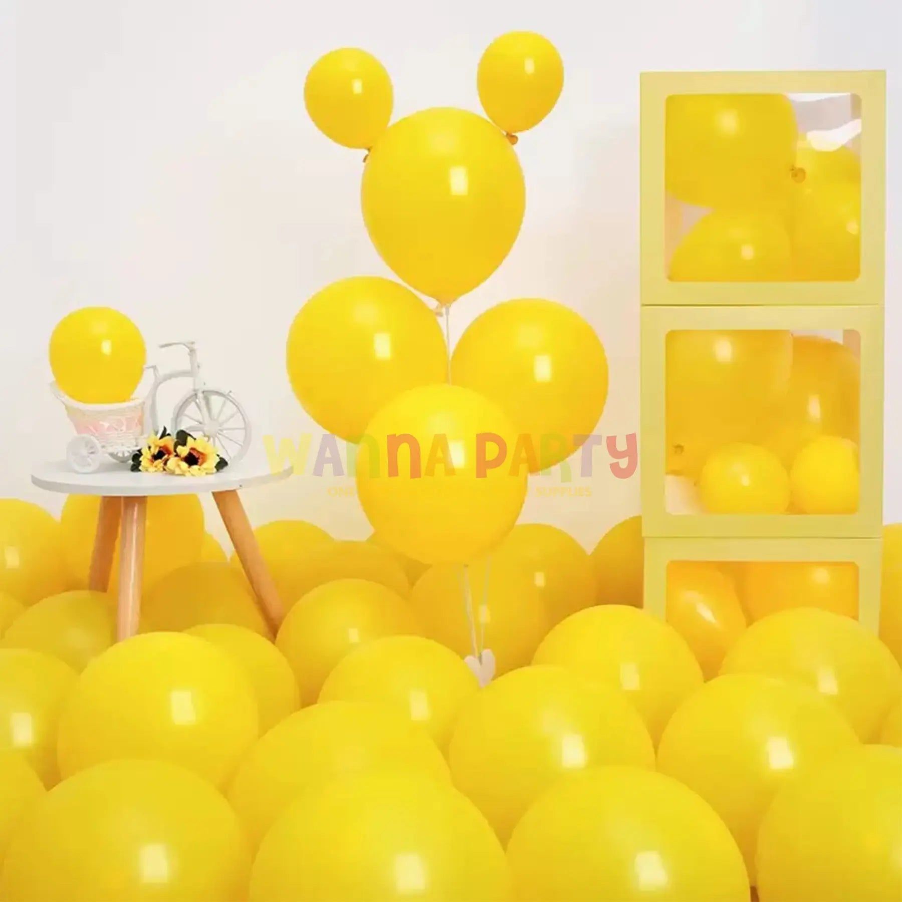 Lemon Yellow Latex/ Rubber Balloon - Helium Quality - 12 inches - 10PC